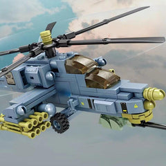 Building Blocks Helicopter Military Fighter Toy Gift