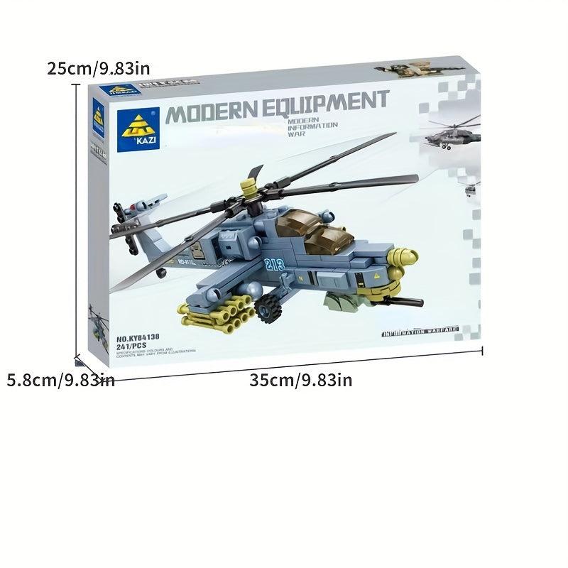 Building Blocks Helicopter Military Fighter Toy Gift