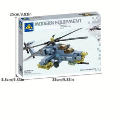 Building Blocks Helicopter Military Fighter Toy Gift