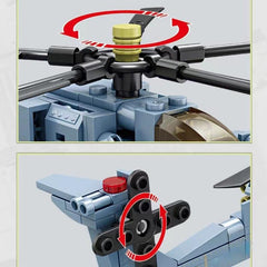 Building Blocks Helicopter Military Fighter Toy Gift