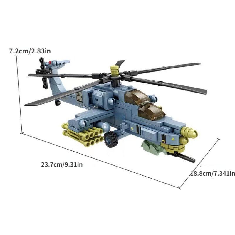 Building Blocks Helicopter Military Fighter Toy Gift