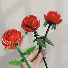 DIY Eternal Love Red Rose Building Blocks Gift for Girlfriend