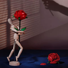 DIY Eternal Love Red Rose Building Blocks Gift for Girlfriend