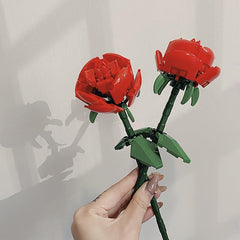DIY Eternal Love Red Rose Building Blocks Gift for Girlfriend