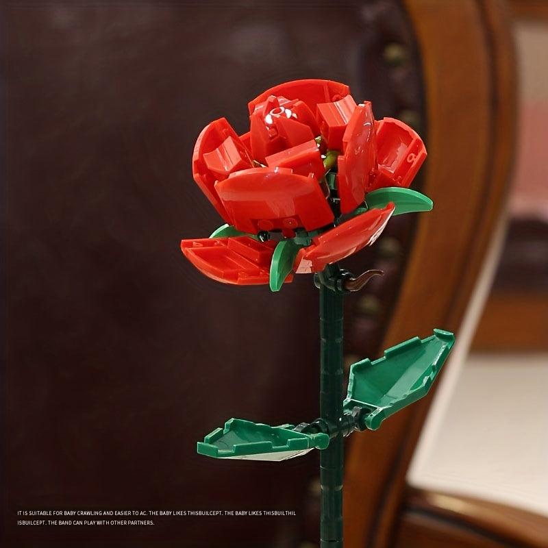 DIY Rose Building Blocks Decorating Ornaments for Holidays