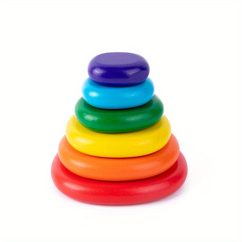 Rainbow Stacked Stones Building Blocks Kids Toy