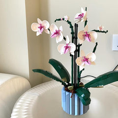 608pcs Eternal Flower Series Orchid Bonsai Building Blocks Assembly Decoration