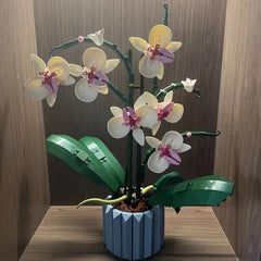 608pcs Eternal Flower Series Orchid Bonsai Building Blocks Assembly Decoration
