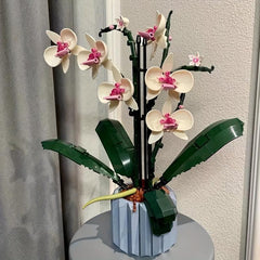 608pcs Eternal Flower Series Orchid Bonsai Building Blocks Assembly Decoration