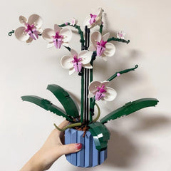 608pcs Eternal Flower Series Orchid Bonsai Building Blocks Assembly Decoration