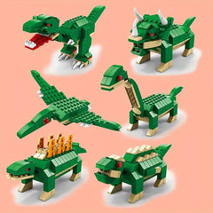 6 In 1 Dinosaur Building Blocks 7pcs Assembly Shapes Educational DIY Toys