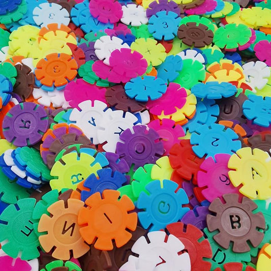 100pcs Interlocking Plastic Disc Set Building Blocks
