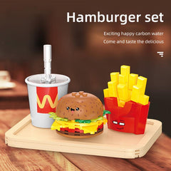 Mini Building Blocks Burger Barbecue Cake Fun Food Toys