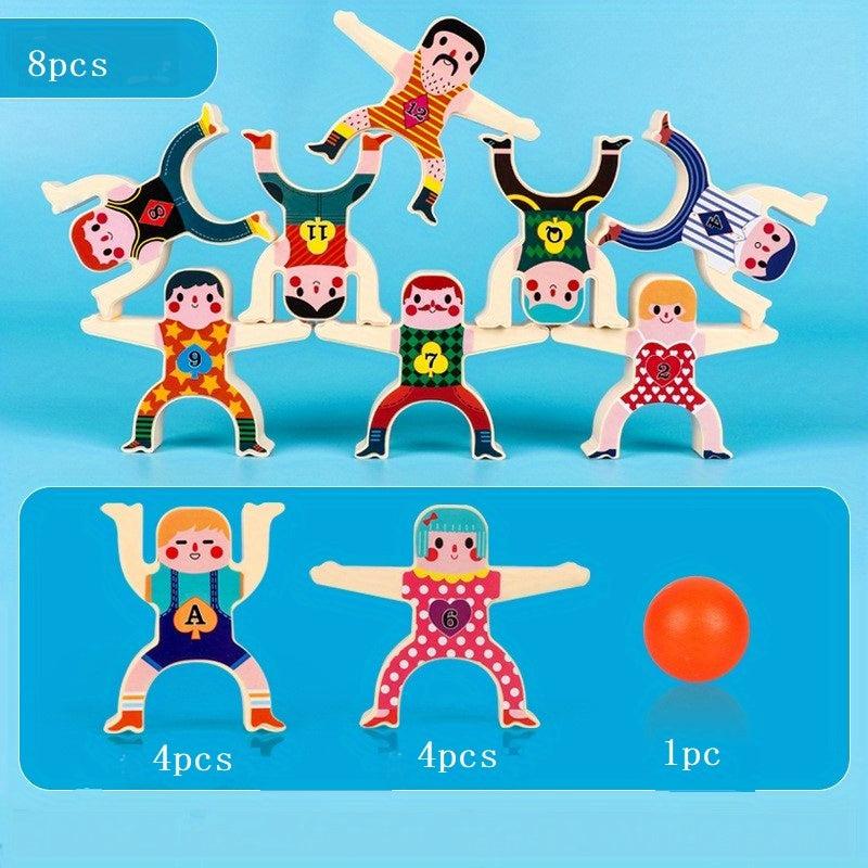 Kids' Plastic Stacking Block Toys: Balance Game & Puzzle DIY Domino Blocks