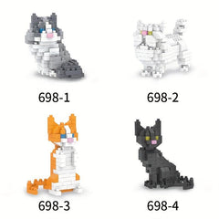 12 Styles Cat Building Blocks Puppet Persian Orange Stacking Blocks