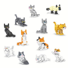12 Styles Cat Building Blocks Puppet Persian Orange Stacking Blocks