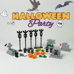 Halloween Pumpkin Head Tombstone Blocks Decoration Toys