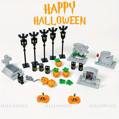 Halloween Pumpkin Head Tombstone Blocks Decoration Toys