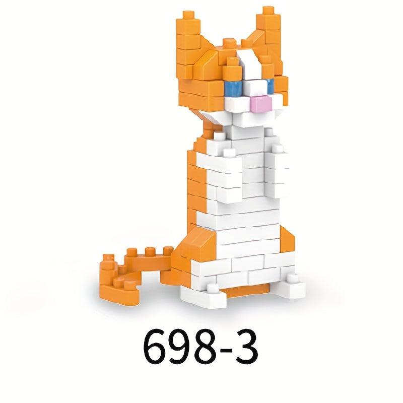12pcs Cat Building Blocks Persian Orange Stacking Living Room Decor
