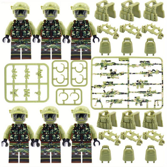 6pcs Figures & Armor Weapons Compatible With Army Soldier