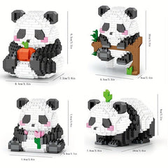 Chinese National Treasure Panda Orchid Flower Building Blocks Model