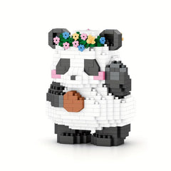 Chinese National Treasure Panda Orchid Flower Building Blocks Model