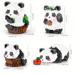 Chinese National Treasure Panda Orchid Flower Building Blocks Model