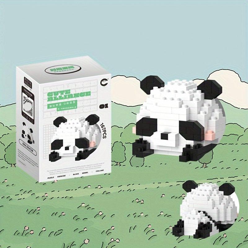 DIY Animal Series Building Blocks Panda Raccoon Building Blocks