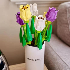 Eternal Tulip Building Blocks Flower Toy Home Decoration Potted Plant