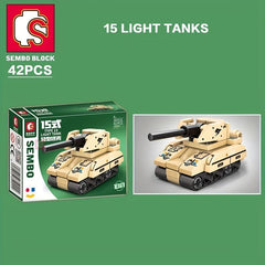 10 in 1 Military Tank Missile Vehicle Bricks Heavy Armed Weapon Building Blocks