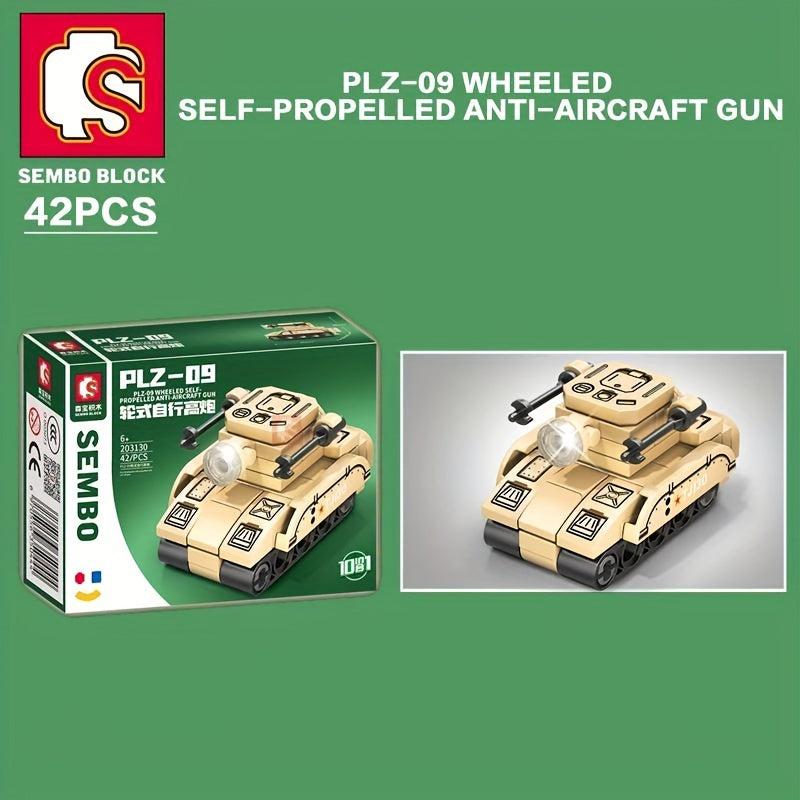 10 in 1 Military Tank Missile Vehicle Bricks Heavy Armed Weapon Building Blocks
