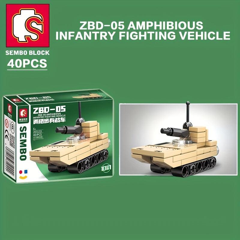 10 in 1 Military Tank Missile Vehicle Bricks Heavy Armed Weapon Building Blocks