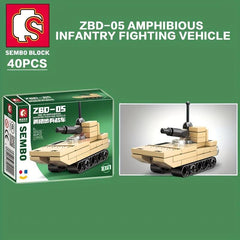 10 in 1 Military Tank Missile Vehicle Bricks Heavy Armed Weapon Building Blocks