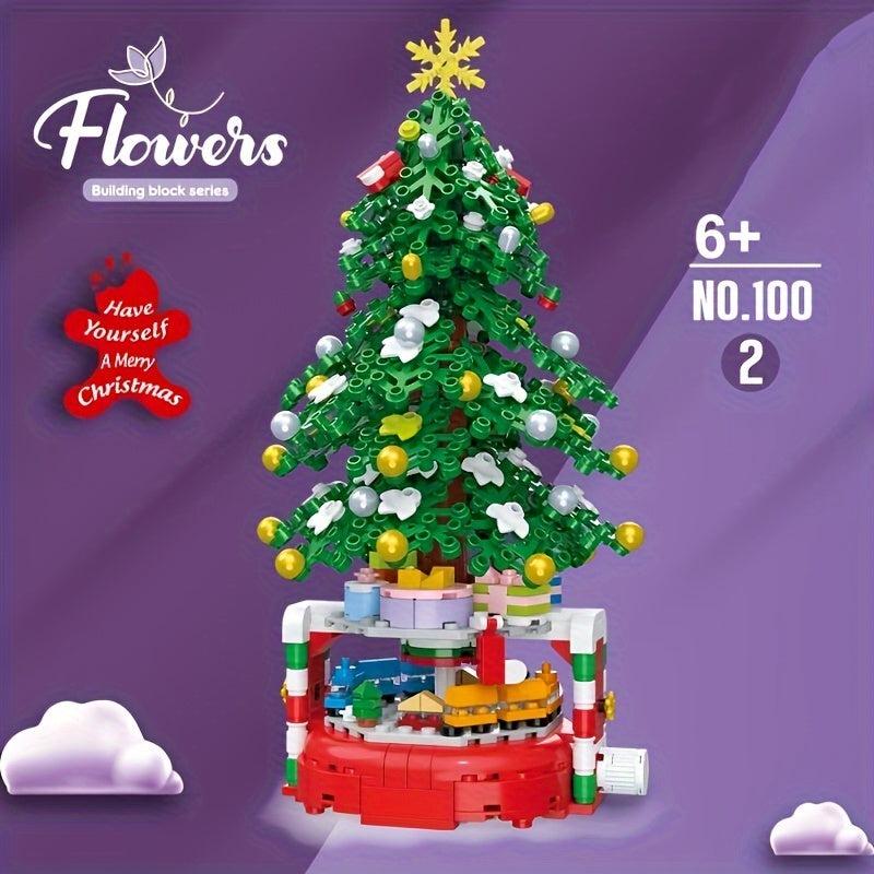 56pcs Christmas Tree Building Block Model Toys Festive Party Decorations