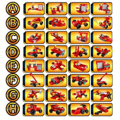 Fire Station Building Blocks Truck Helicopter Educational Boy Toys