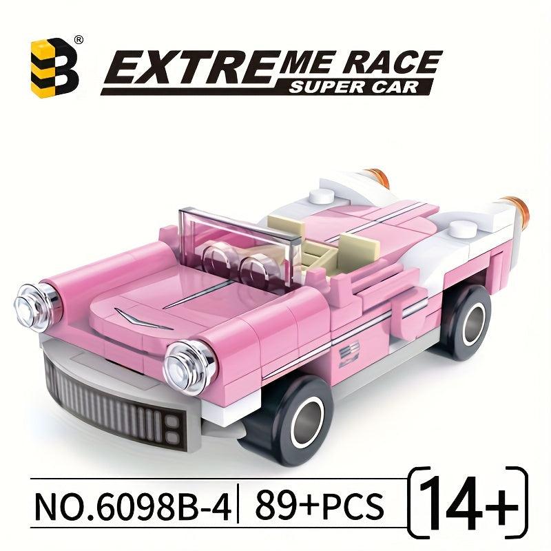 Sports Car Building Blocks Kit Convertible Toy for Kids & Adults