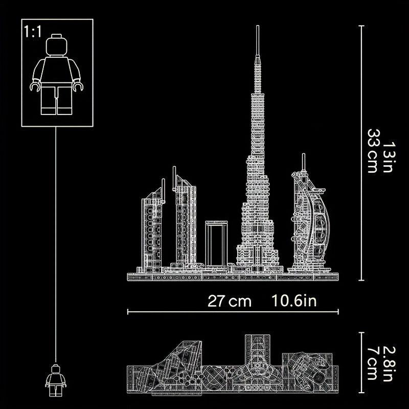 LEGO Architecture Dubai Skyline Building Kit 740 Pieces