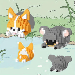 DIY Animal Series Building Blocks Corgi Koala Christmas Halloween
