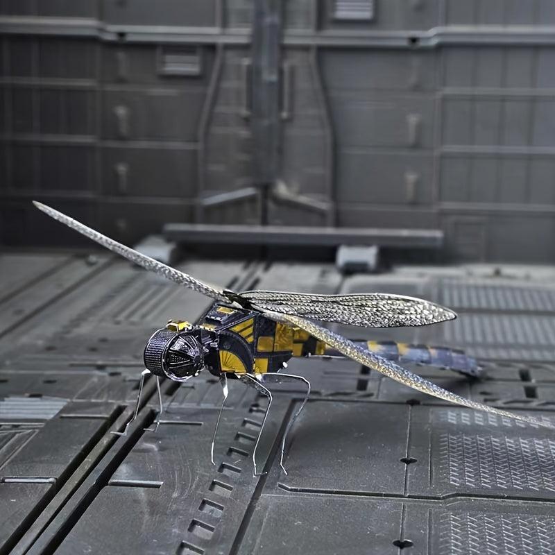 3D Metallic Dragonfly Puzzle - Stainless Steel DIY Model