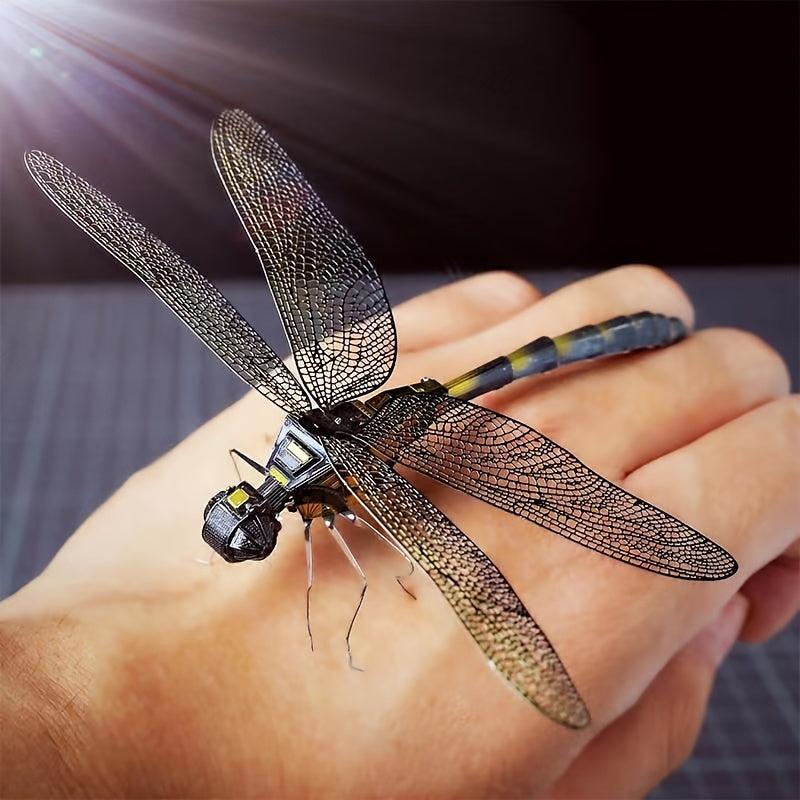 3D Metallic Dragonfly Puzzle - Stainless Steel DIY Model
