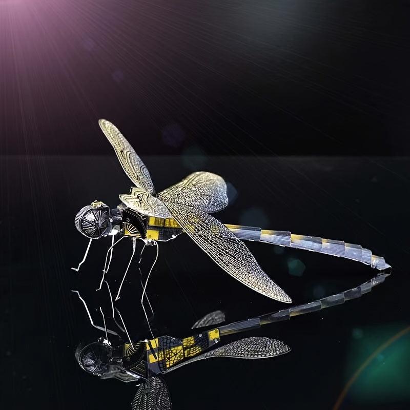 3D Metallic Dragonfly Puzzle - Stainless Steel DIY Model