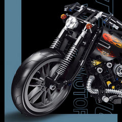 Classic Motorcycle Building Blocks Toy Model Puzzle Assembled