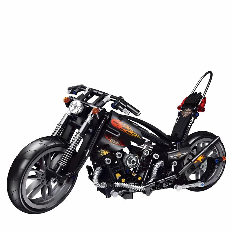 Classic Motorcycle Building Blocks Toy Model Puzzle Assembled