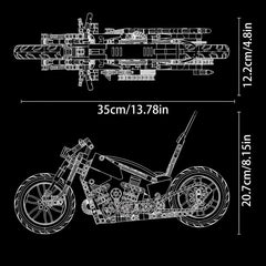 Classic Motorcycle Building Blocks Toy Model Puzzle Assembled