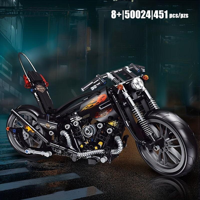 Classic Motorcycle Building Blocks Toy Model Puzzle Assembled