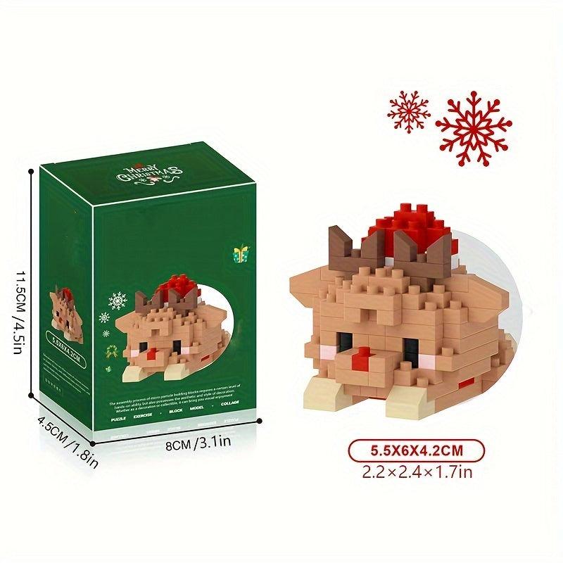 Santa Claus Elk Puzzle Building Blocks DIY Decoration Holiday Gift