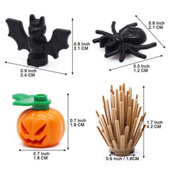 Halloween Building Bricks Pumpkin Spider Bat Snake Accessories