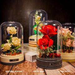 Eternal Flower Music Box Building Blocks Rose Bouquet Toy