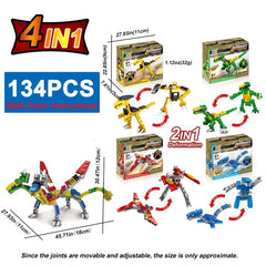 134pcs Dinosaurs Robot Building Blocks Puzzle Toys Gift