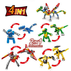 134pcs Dinosaurs Robot Building Blocks Puzzle Toys Gift